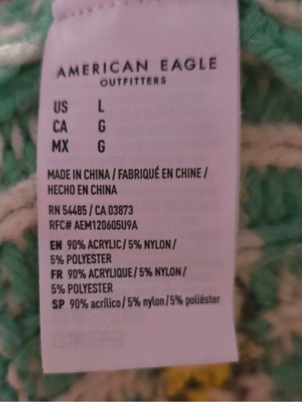 AMERICAN EAGLE Oversized Fair Isles Mock Neck Winter Sweater  Size L — WOW!!!